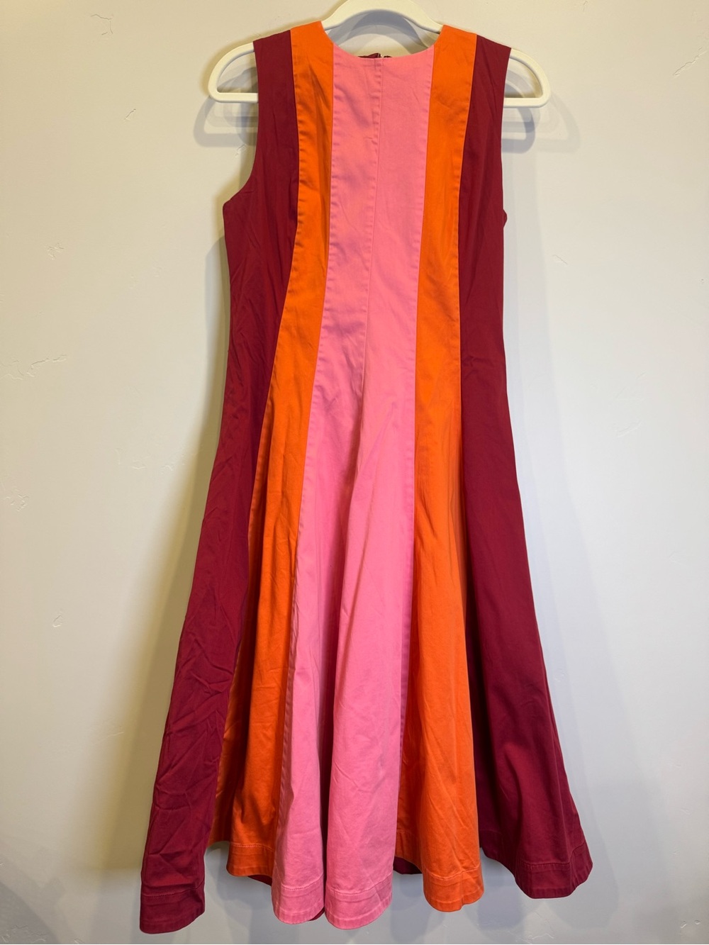 Roksanda Colorblock A-Line Sleeveless Dress in Pink, Orange & Burgundy - Picture 5 of 7